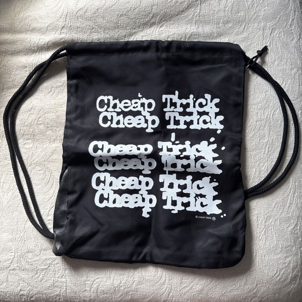 Cheap Trick Tour Drawstring Bag Backpack Canvas Official Merch Black